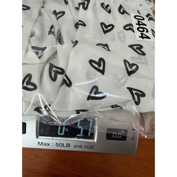 Loft Plus Womens 18 Plus White Black Heart Print Ruffle Neck Tie Back Blouse - Picture 6 of 6